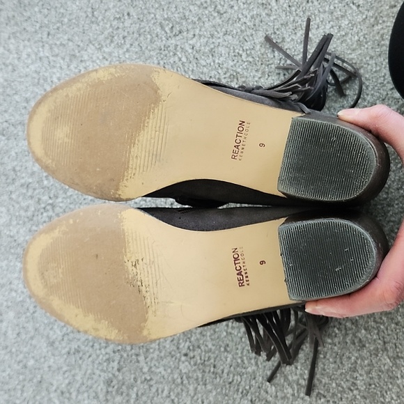 Kenneth Cole Reaction Grey Ankle Boots With Fringe - Picture 7 of 10